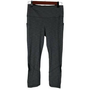 Lululemon Womens Size 6 Pace Rival Crop Leggings 22” LW6BEIS HBLK Side Pockets